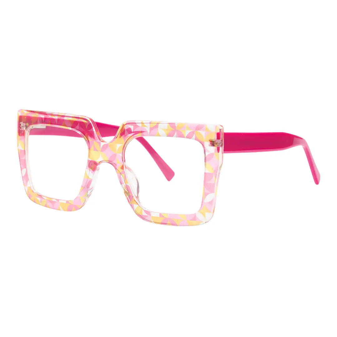 Angle view of Lilwen square tr90 eyeglasses SR0092509 in two tone