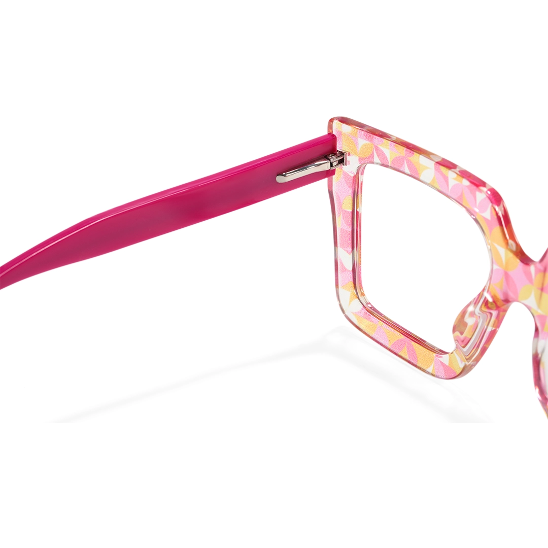 Hinge detail of Lilwen square tr90 eyeglasses SR0092509 in two tone