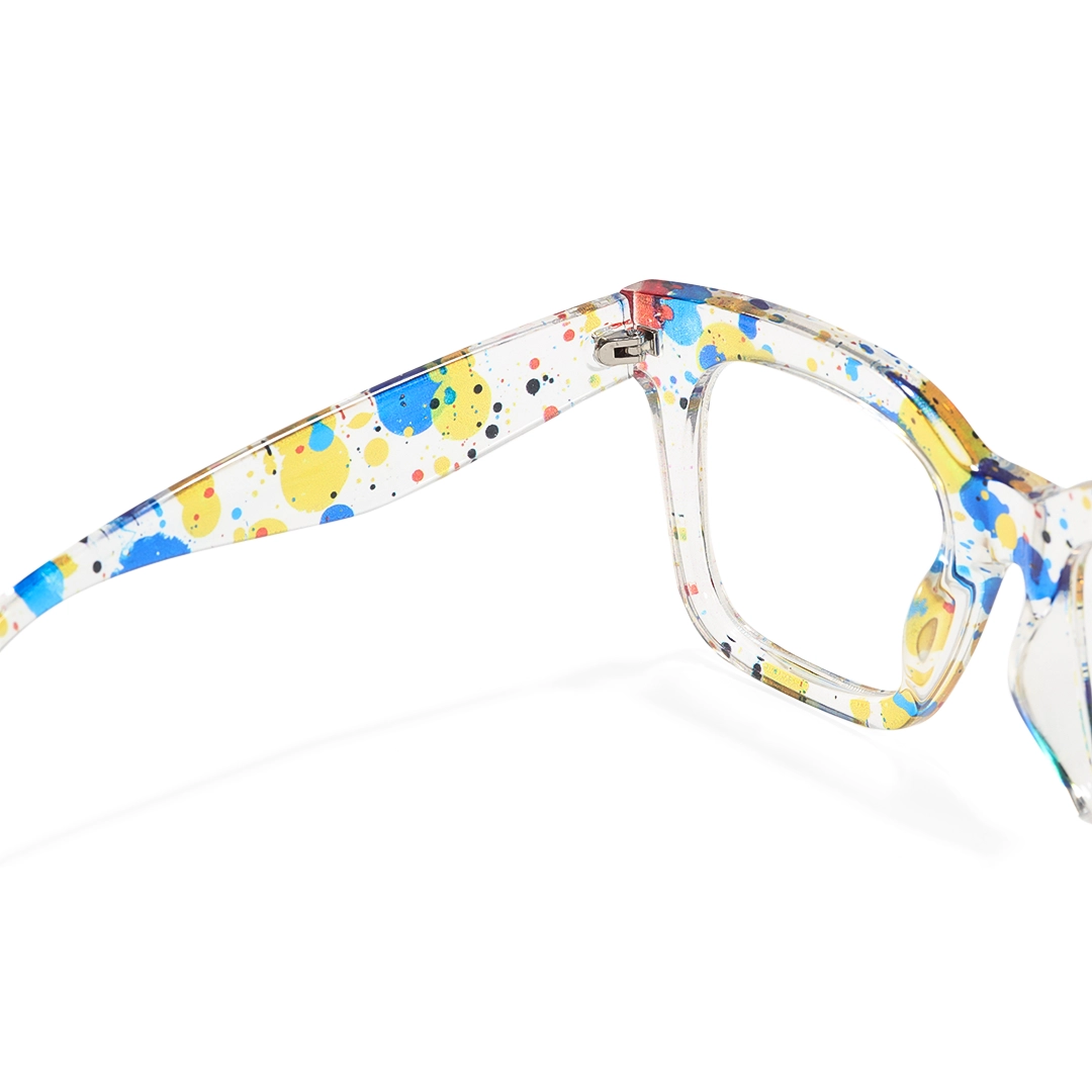 Hinge detail of Odette square tr90 eyeglasses SR0112509 in multicolor