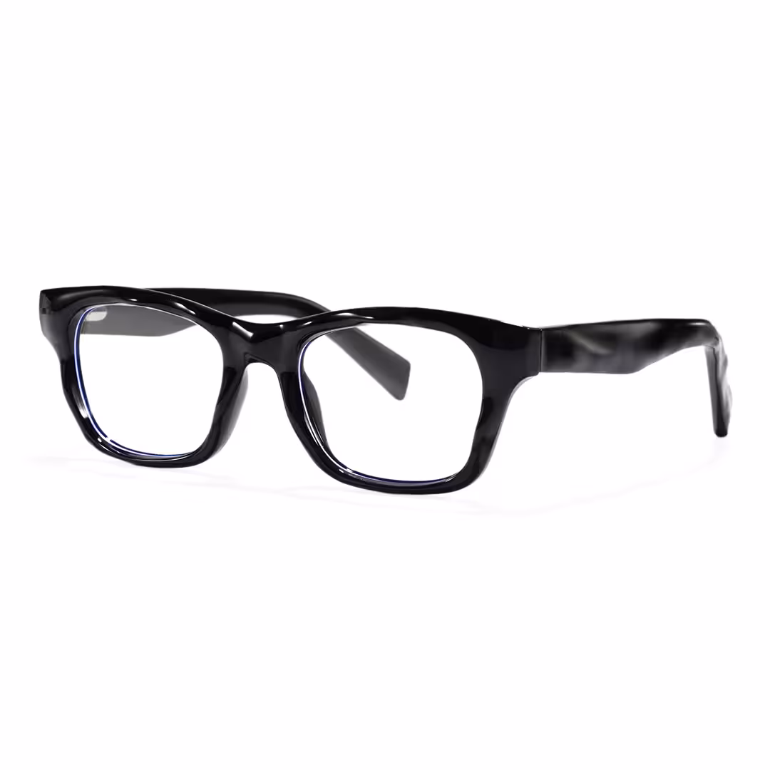 Angle view of Jael square tr90 eyeglasses SR0122605 in black