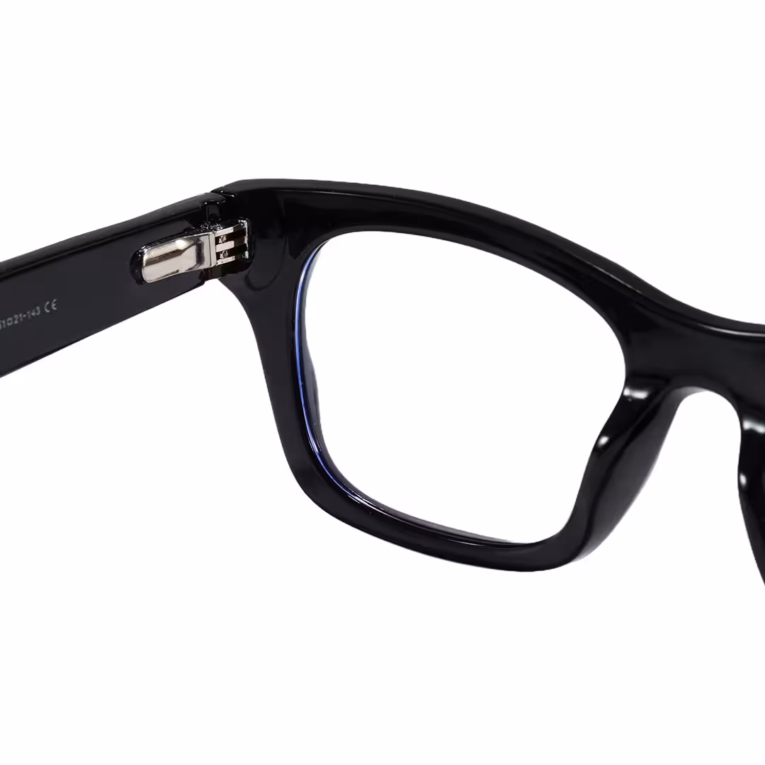 Hinge detail of Jael square tr90 eyeglasses SR0122605 in black