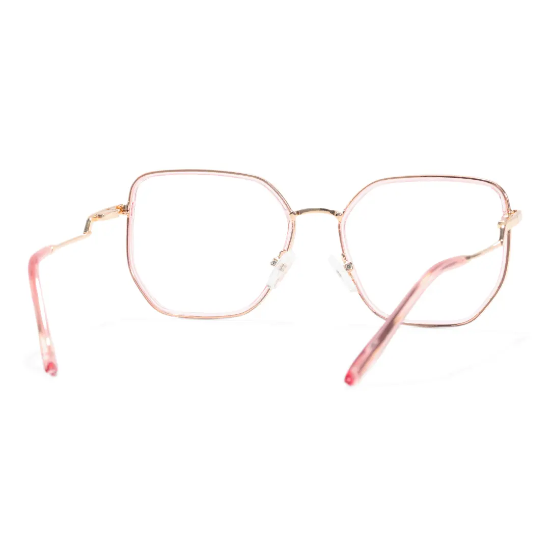 Back view of Jimmy square tr90 eyeglasses SR0132209 in pink