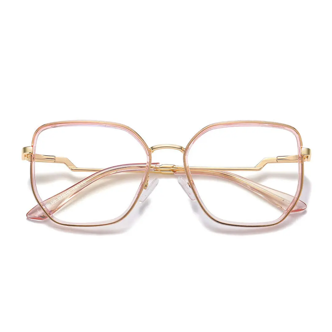 Front folded view of Jimmy square tr90 eyeglasses SR0132209 in pink