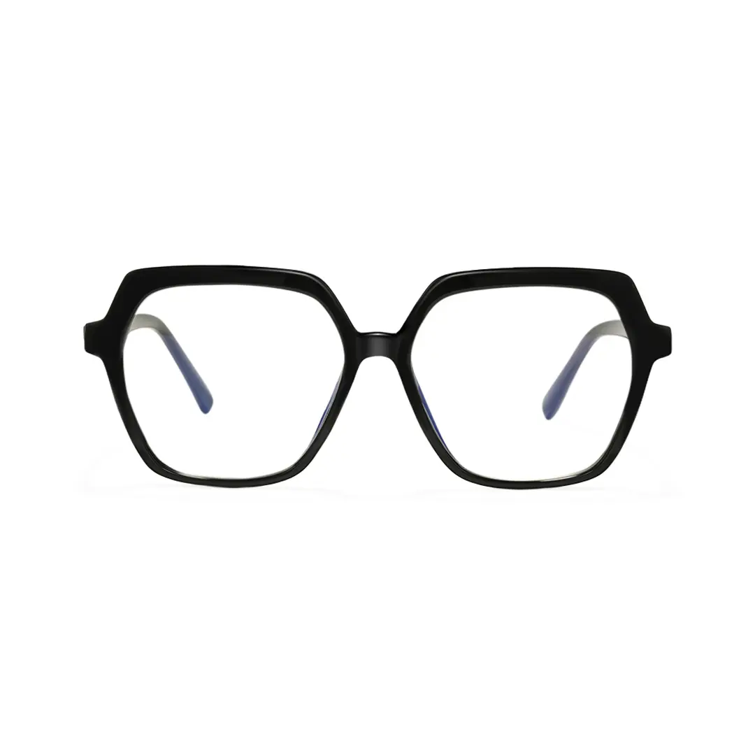 Front view of Zoran square tr90 eyeglasses SR0132502 in black