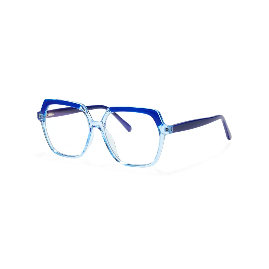 Angle view of Zoran square tr90 eyeglasses SR0132502 in blue