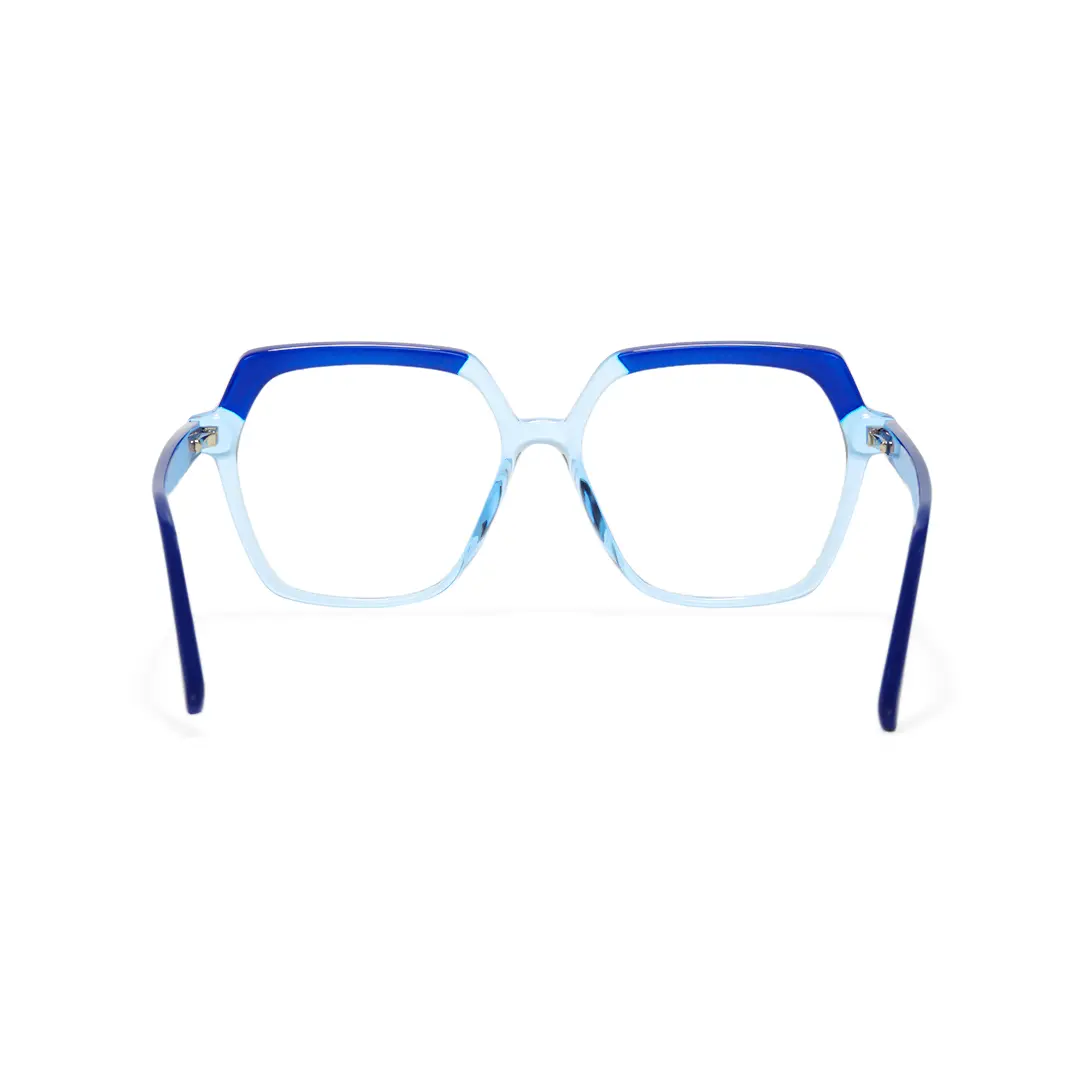 Back view of Zoran square tr90 eyeglasses SR0132502 in blue