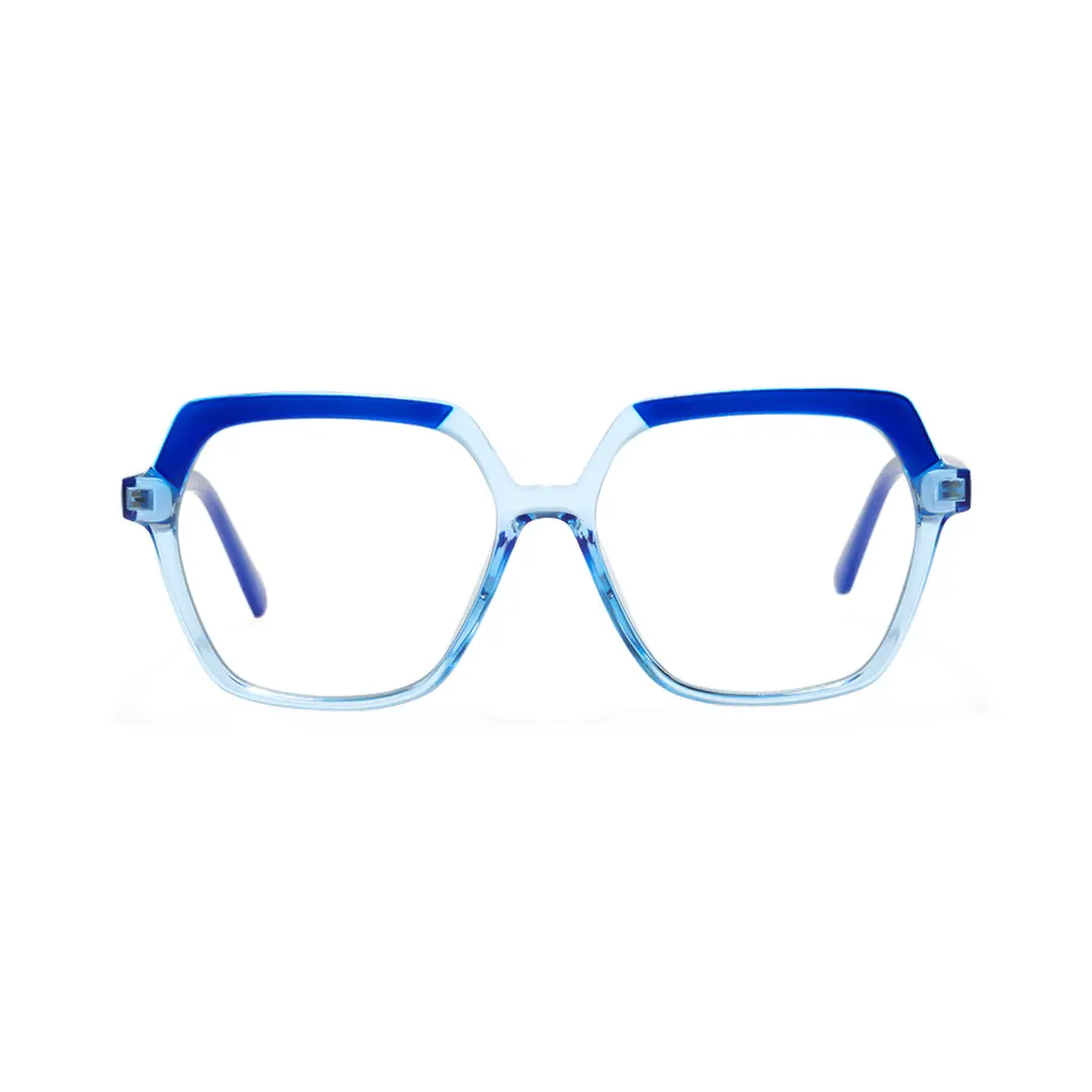 Front view of Zoran square tr90 eyeglasses SR0132502 in blue