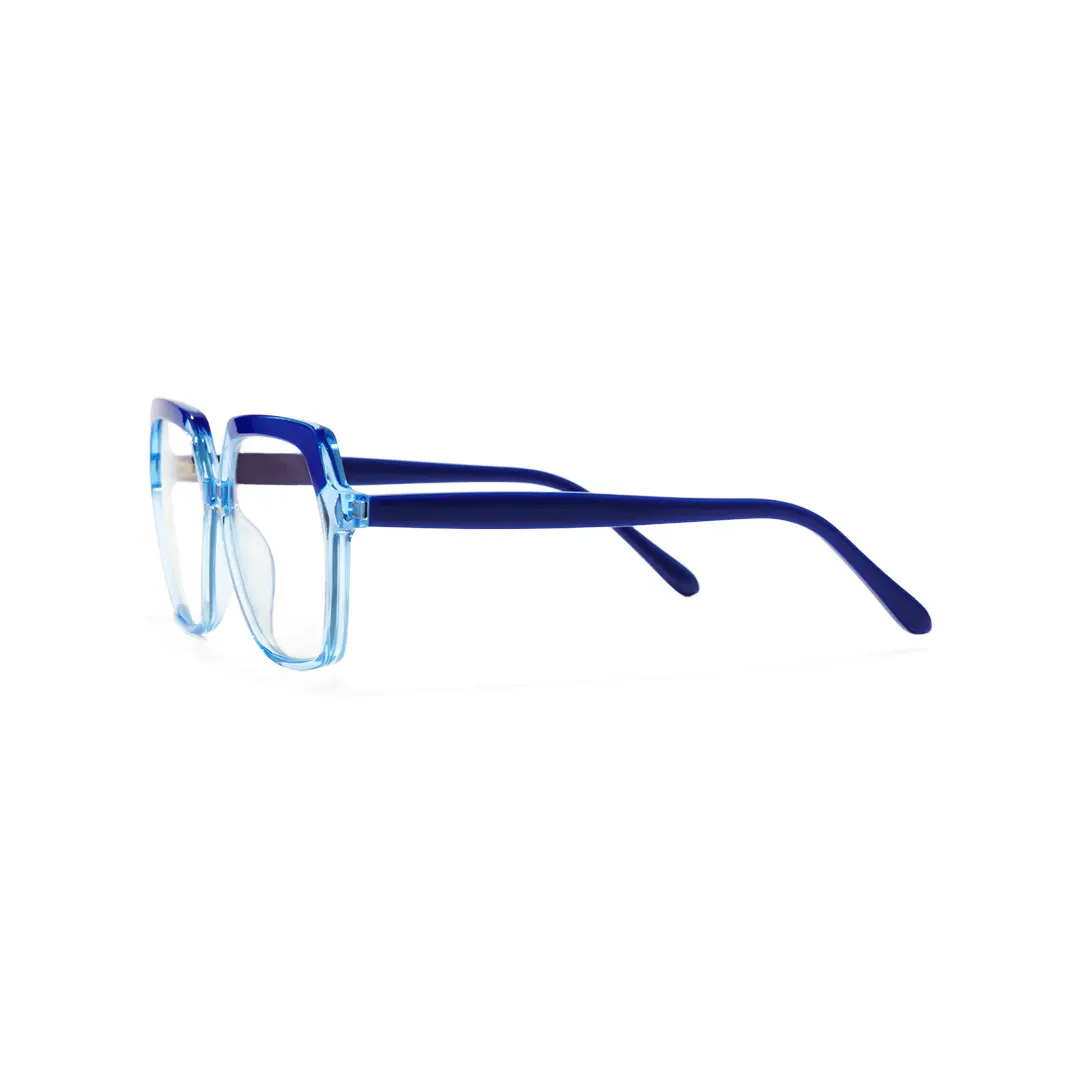 Side view of Zoran square tr90 eyeglasses SR0132502 in blue
