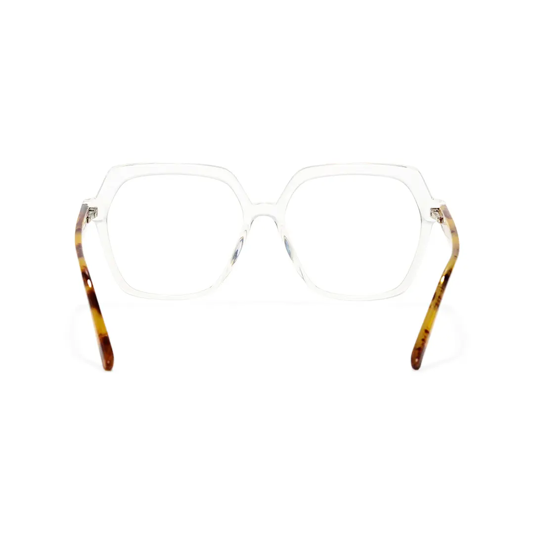 Back view of Zoran square tr90 eyeglasses SR0132502 in clear