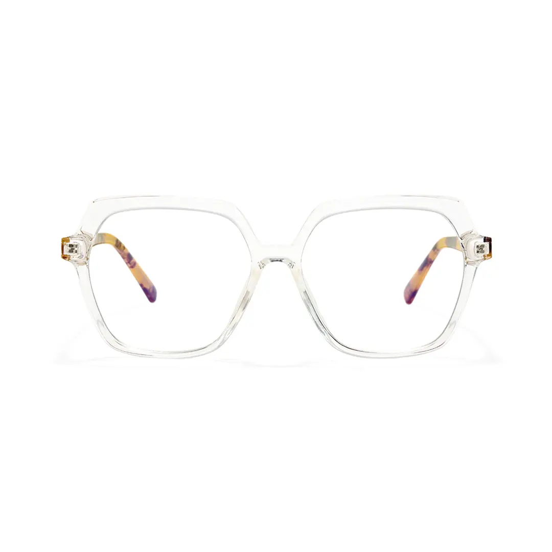 Front view of Zoran square tr90 eyeglasses SR0132502 in clear
