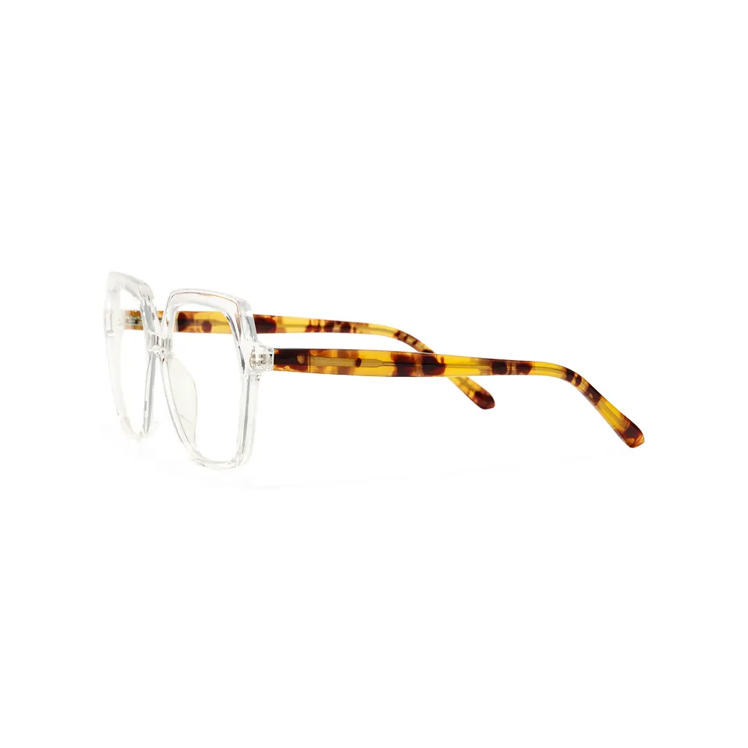 Side view of Zoran square tr90 eyeglasses SR0132502 in clear