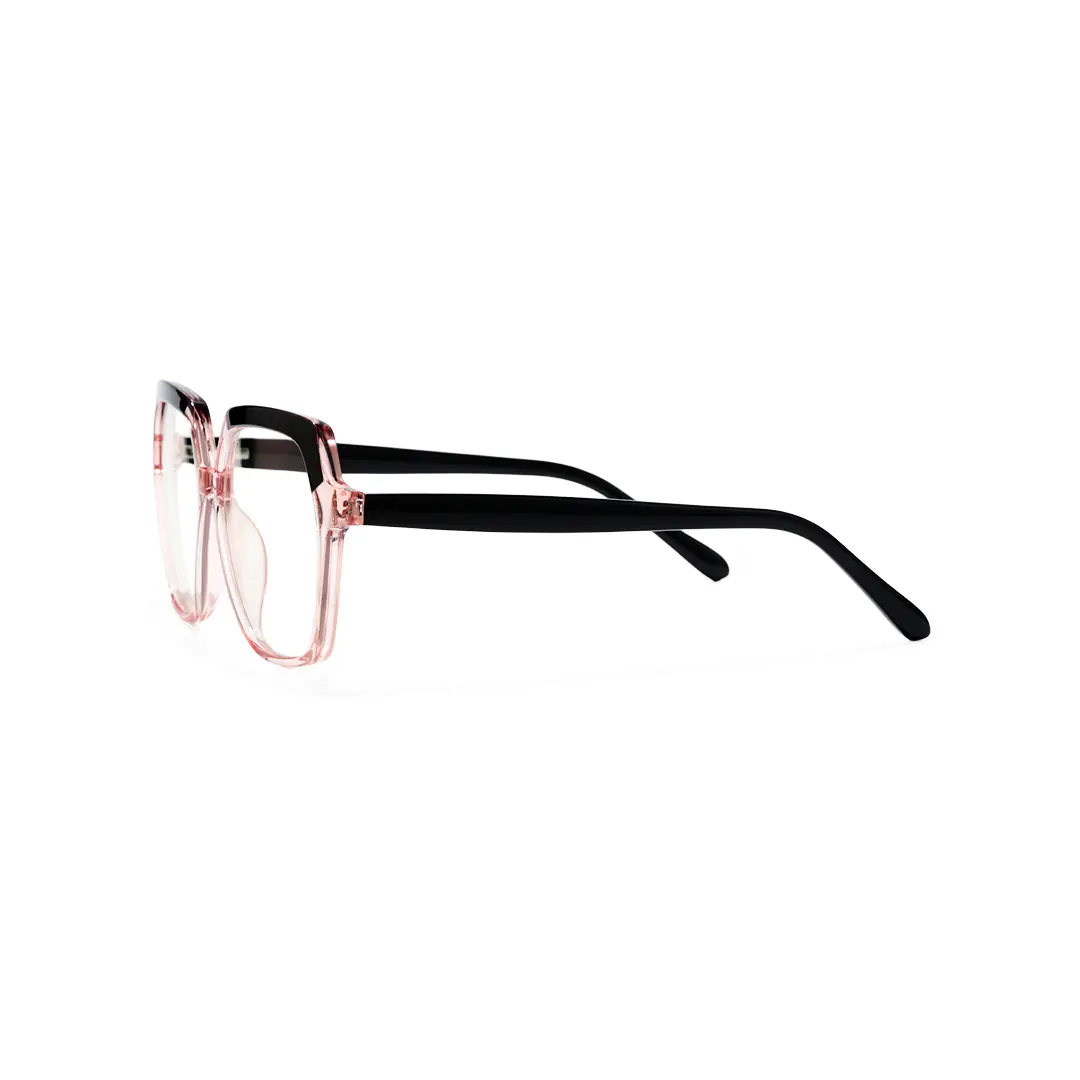 Side view of Zoran square tr90 eyeglasses SR0132502 in pink