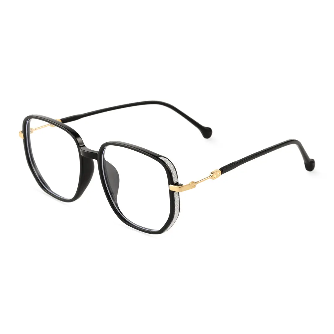 Angle view of Zakia vintage square tr90 eyeglasses SR0162409 in black