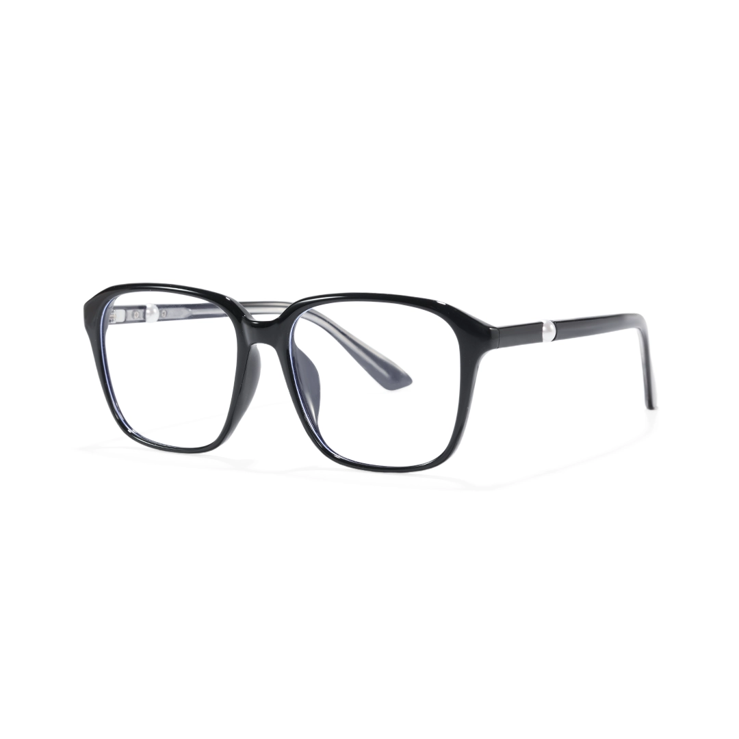 Angle view of Rowena square tr90 eyeglasses SR0182509 in black