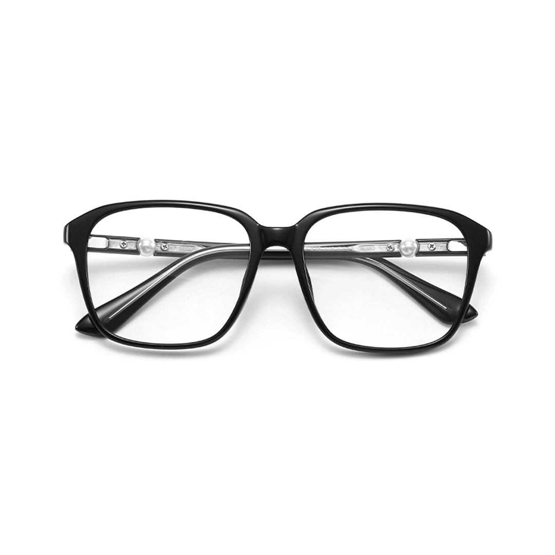 Front folded view of Rowena square tr90 eyeglasses SR0182509 in black