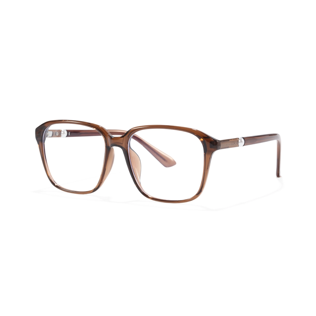 Angle view of Rowena square tr90 eyeglasses SR0182509 in brown