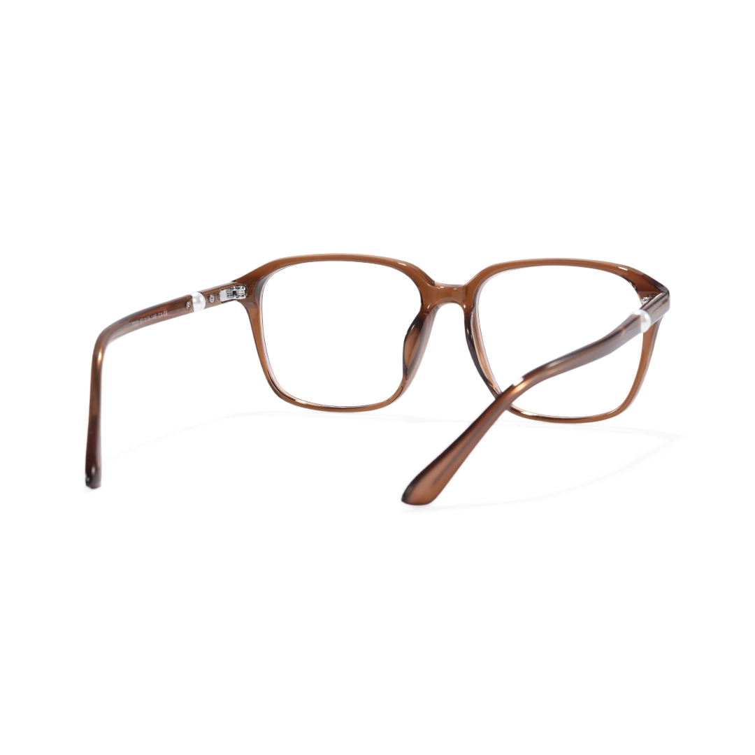 Back view of Rowena square tr90 eyeglasses SR0182509 in brown