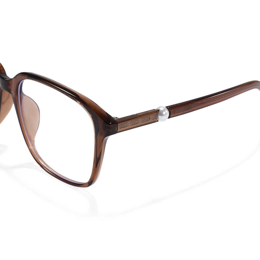 End piece detail of Rowena square tr90 eyeglasses SR0182509 in brown