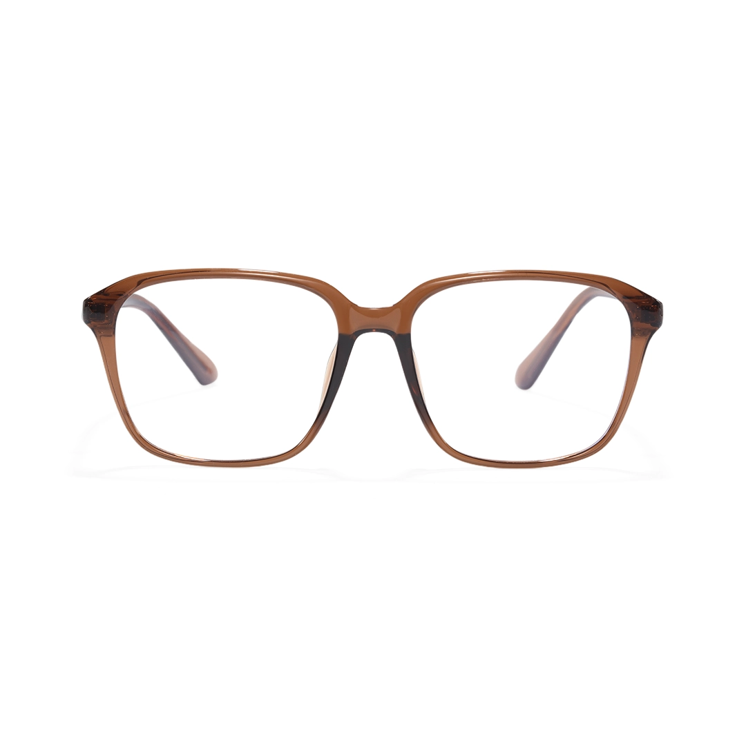 Front view of Rowena square tr90 eyeglasses SR0182509 in brown