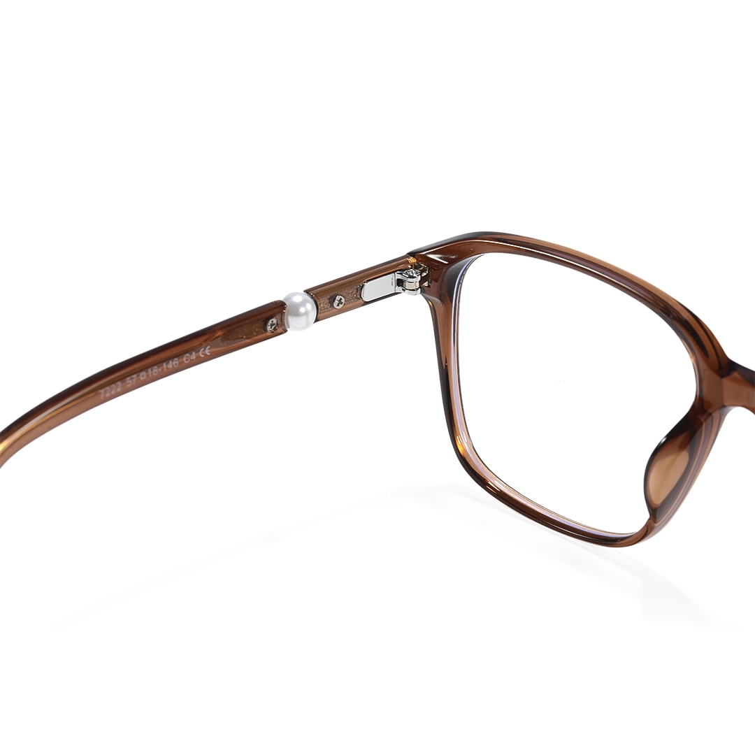 Hinge detail of Rowena square tr90 eyeglasses SR0182509 in brown
