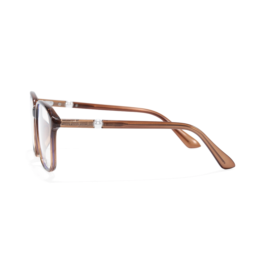 Side view of Rowena square tr90 eyeglasses SR0182509 in brown