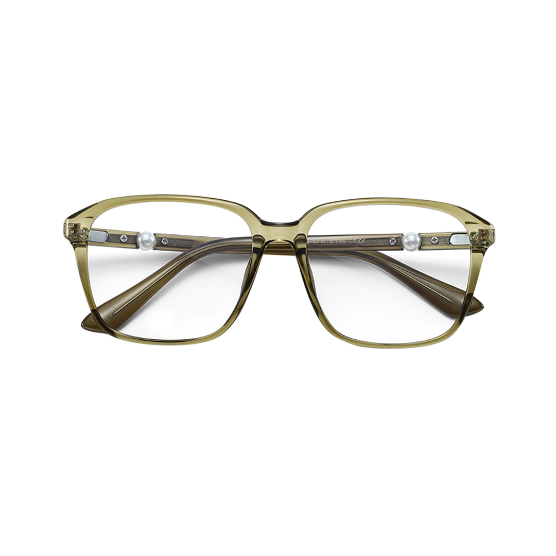 Front folded view of Rowena square tr90 eyeglasses SR0182509 in green