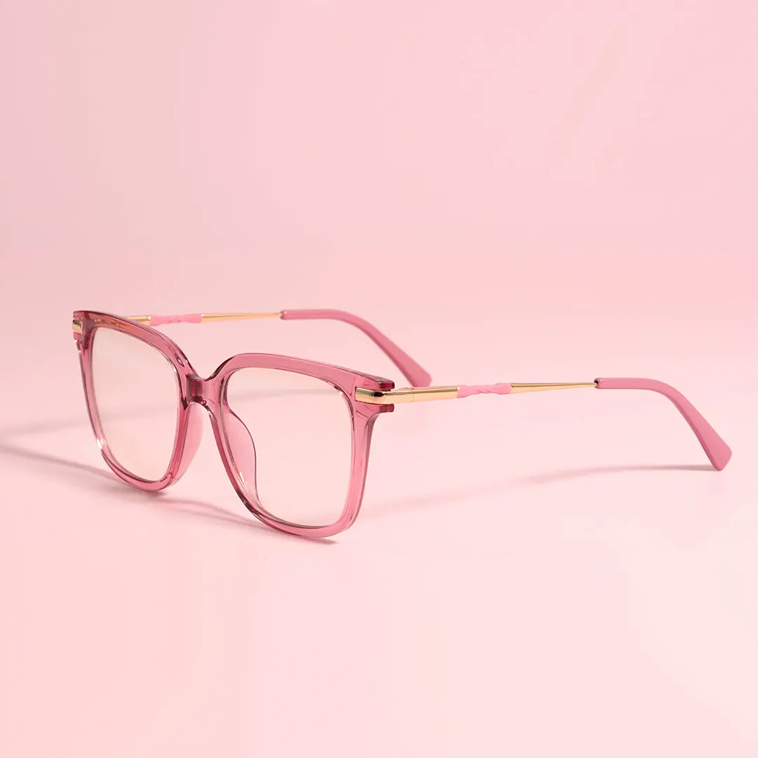 Scene close-up view of Iona square tr90 eyeglasses SR0192502 in pink