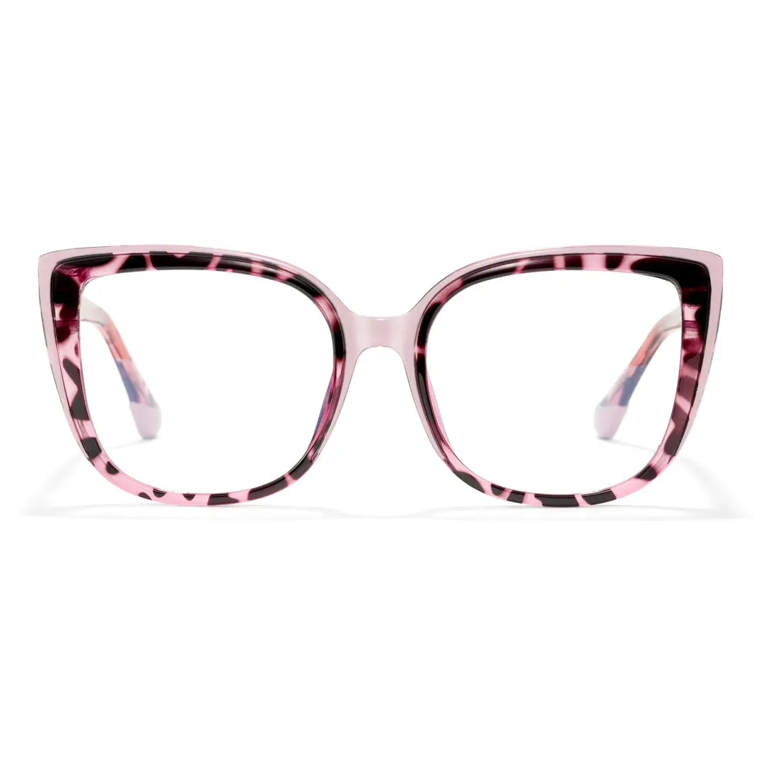 Front view of Quart square tr90 eyeglasses SR0202411 in red tortoise