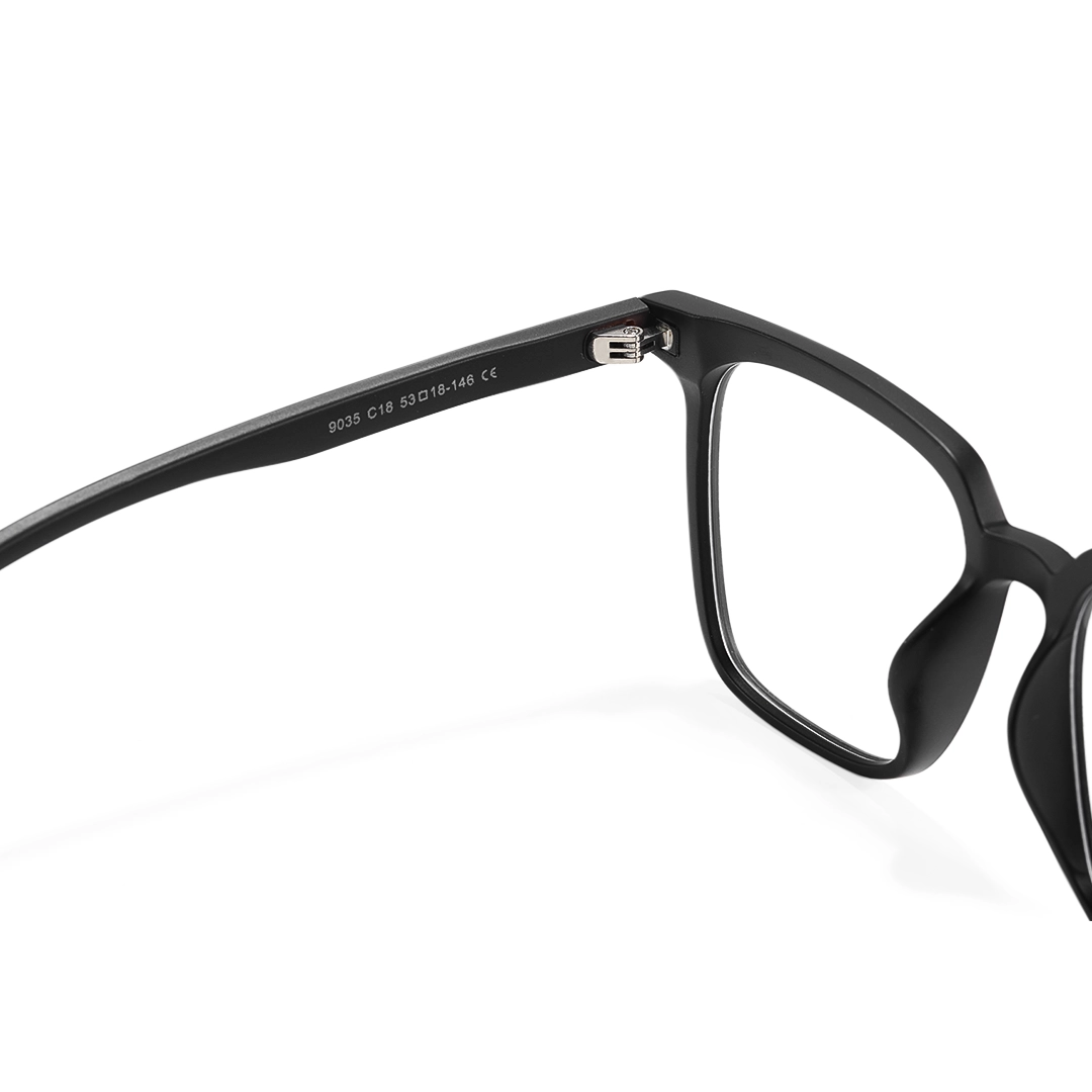 Spring hinge detail of Jareth square tr90 eyeglasses SR0212509 in brown