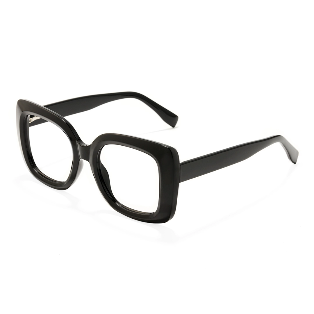 Angle view of Fete square tr90 eyeglasses SR0222502 in black