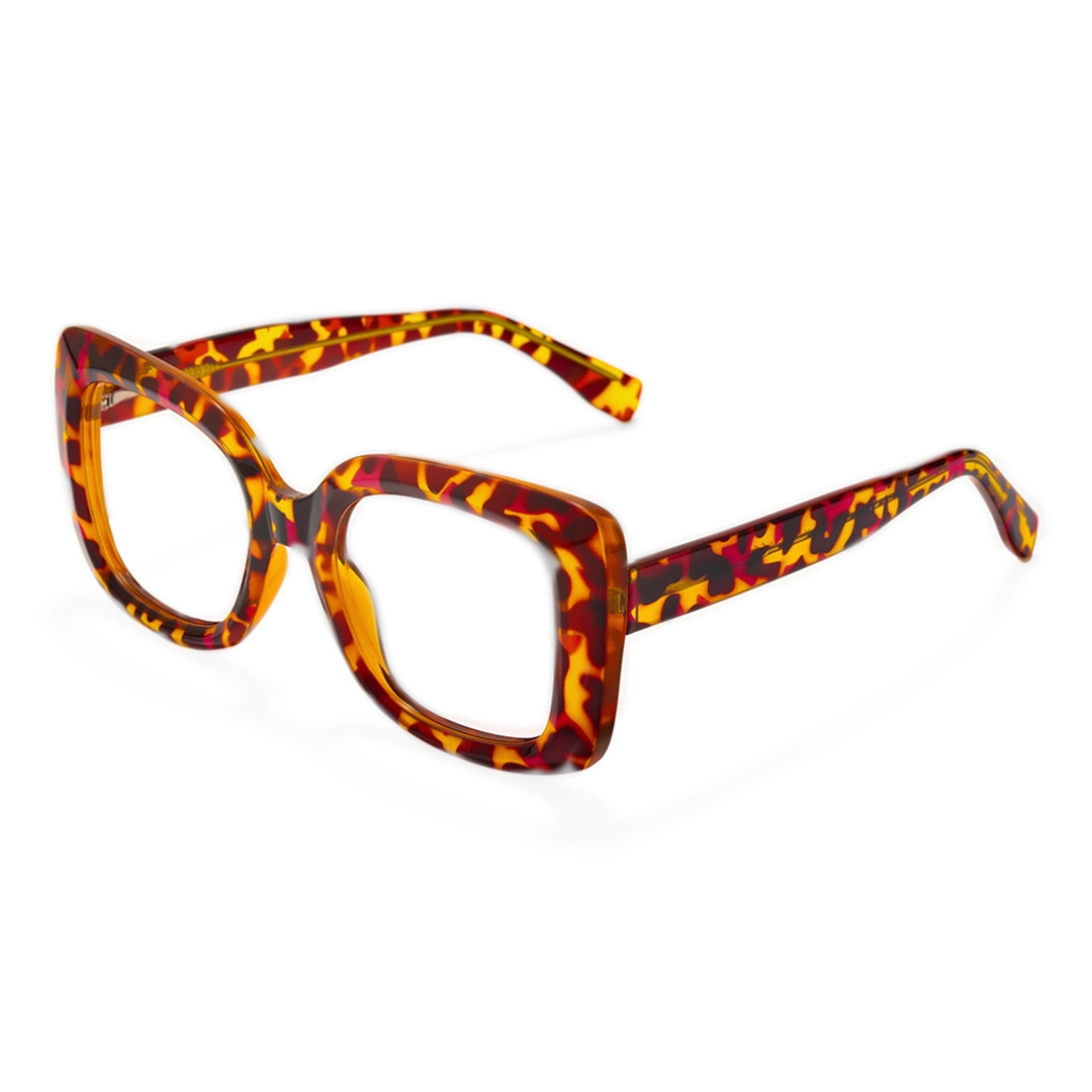 Angle view of Fete square tr90 eyeglasses SR0222502 in tortoise