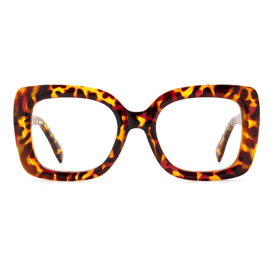 Front view of Fete square tr90 eyeglasses SR0222502 in tortoise