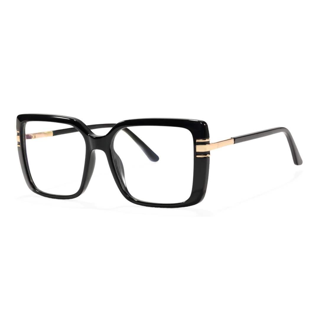 Angle view of Clara square tr90 eyeglasses SR0292508 in black