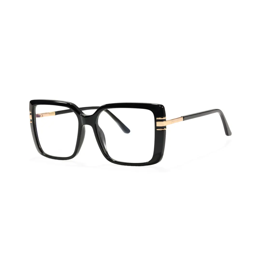 Angle view of Clara square tr90 eyeglasses SR0292508 in black