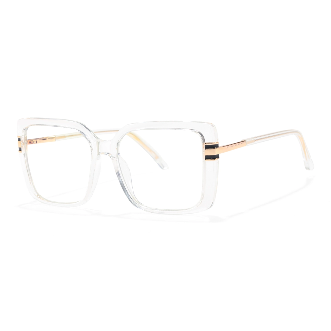 Angle view of Clara square tr90 eyeglasses SR0292508 in clear