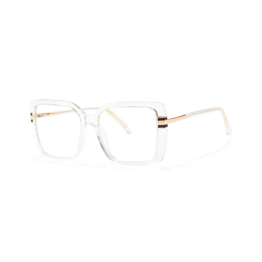 Angle view of Clara square tr90 eyeglasses SR0292508 in clear