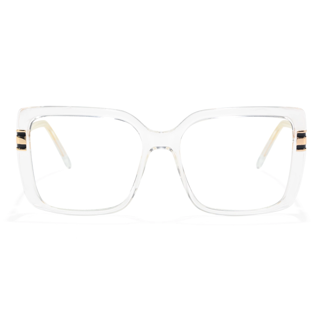 Front view of Clara square tr90 eyeglasses SR0292508 in clear