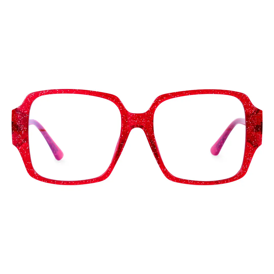 Front view of Brush square tr90 eyeglasses SR0312302 in red