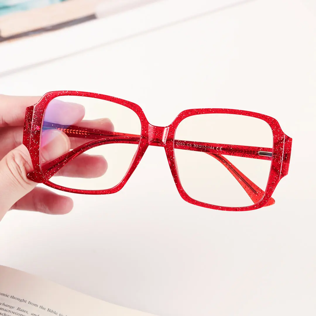 Scene view of Brush square tr90 eyeglasses SR0312302 in red