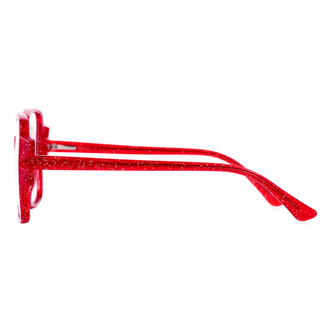 Side view of Brush square tr90 eyeglasses SR0312302 in red