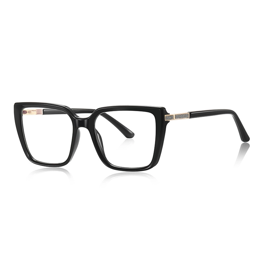 Angle view of Selene square tr90 eyeglasses SR0312508 in black