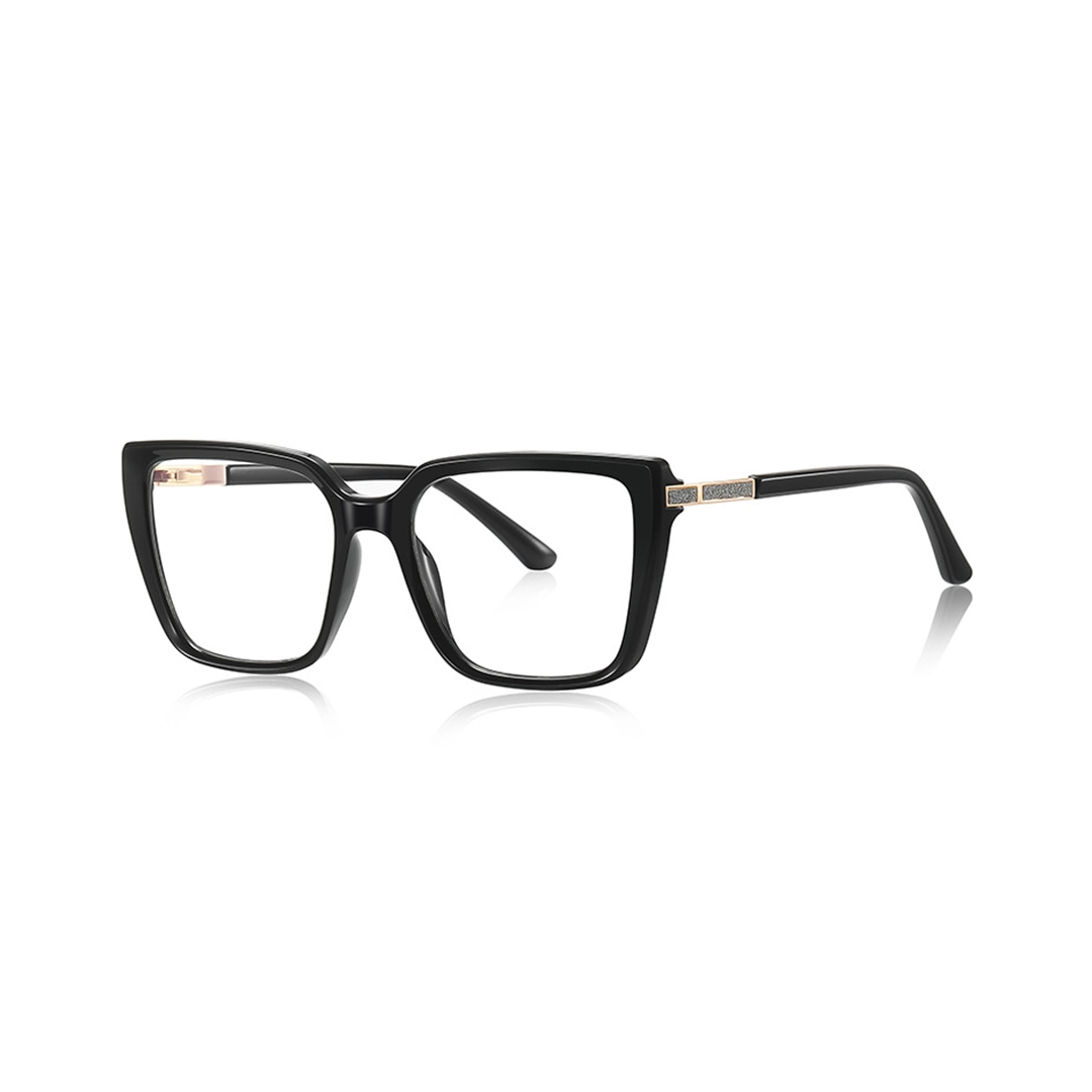 Angle view of Selene square tr90 eyeglasses SR0312508 in black