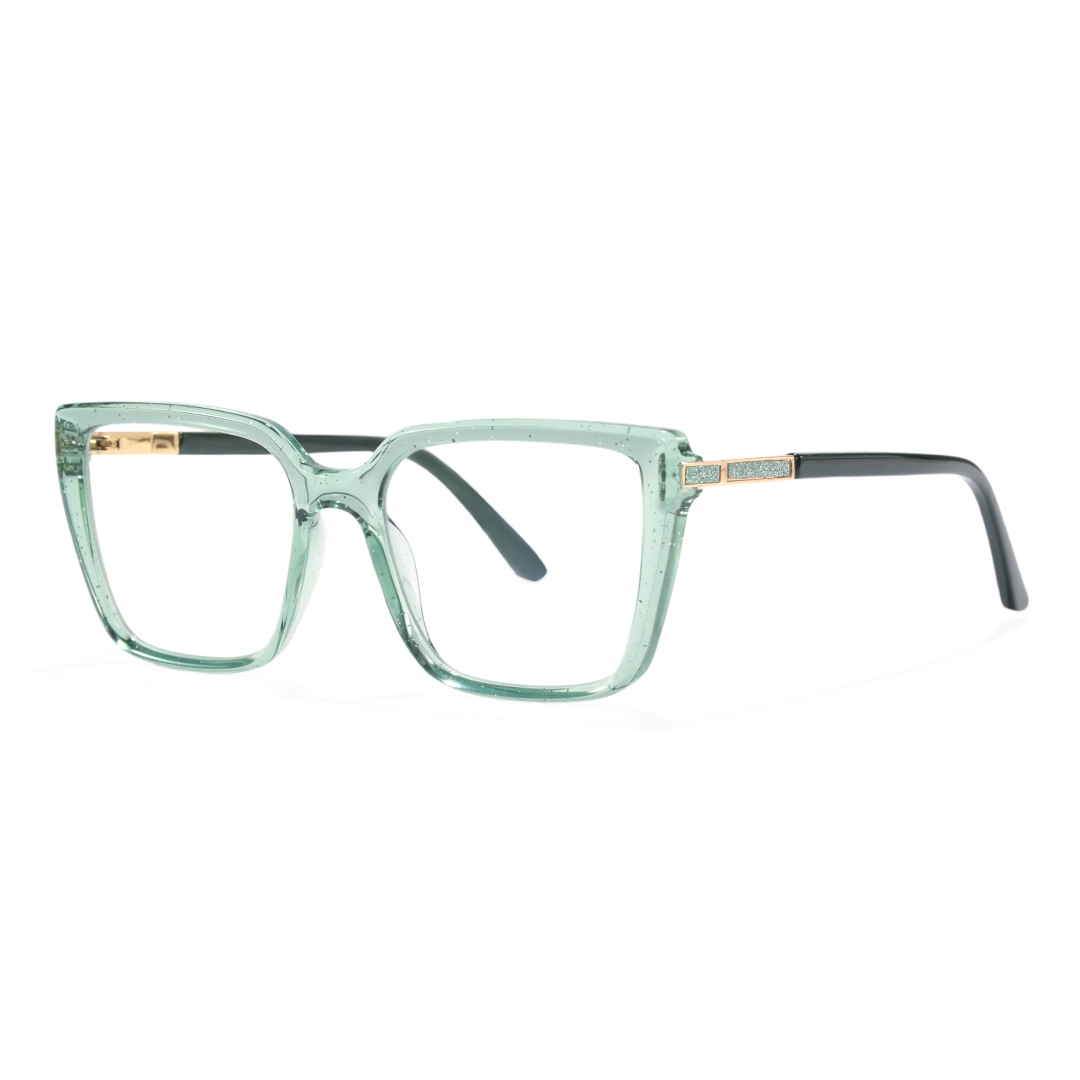 Angle view of Selene square tr90 eyeglasses SR0312508 in green
