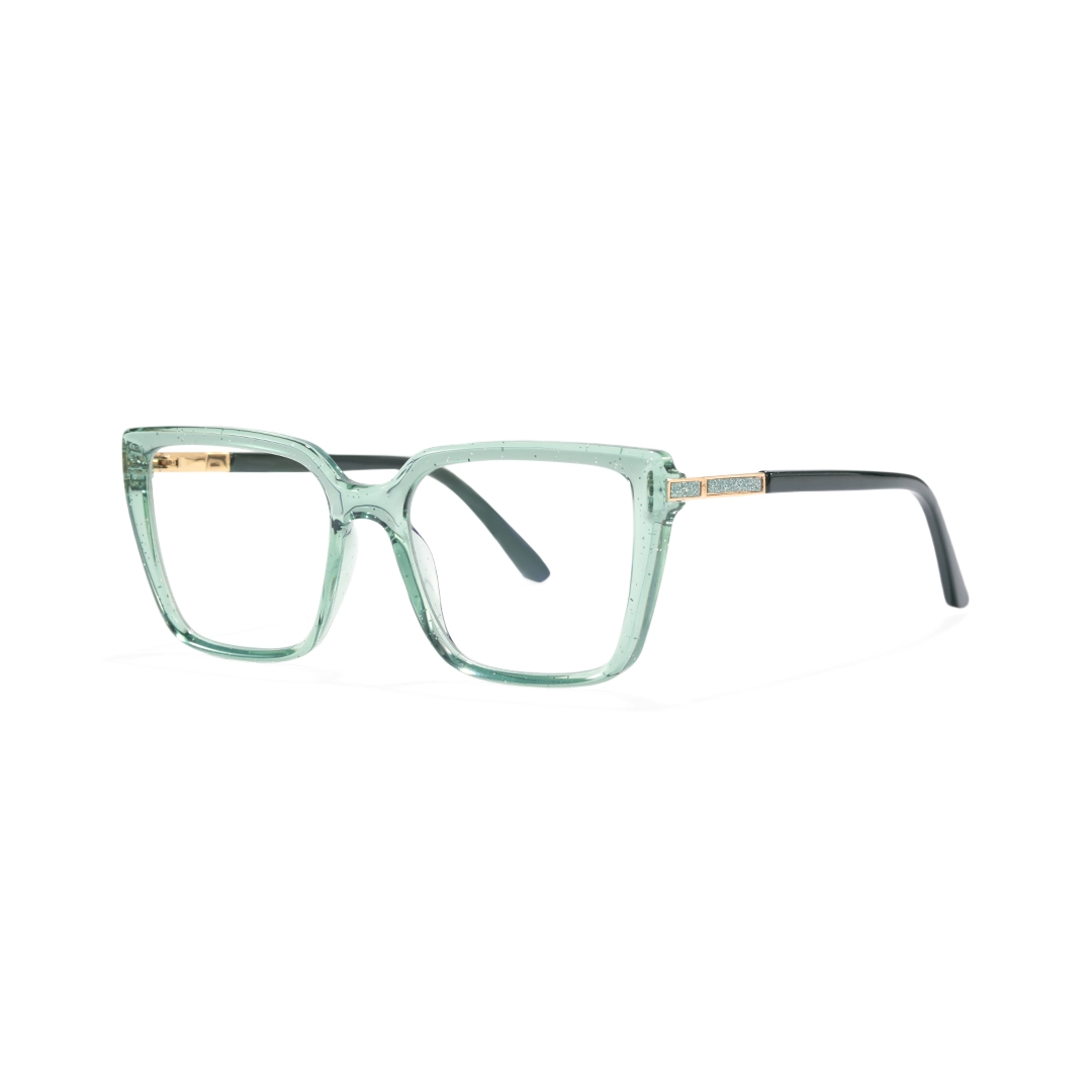 Angle view of Selene square tr90 eyeglasses SR0312508 in green