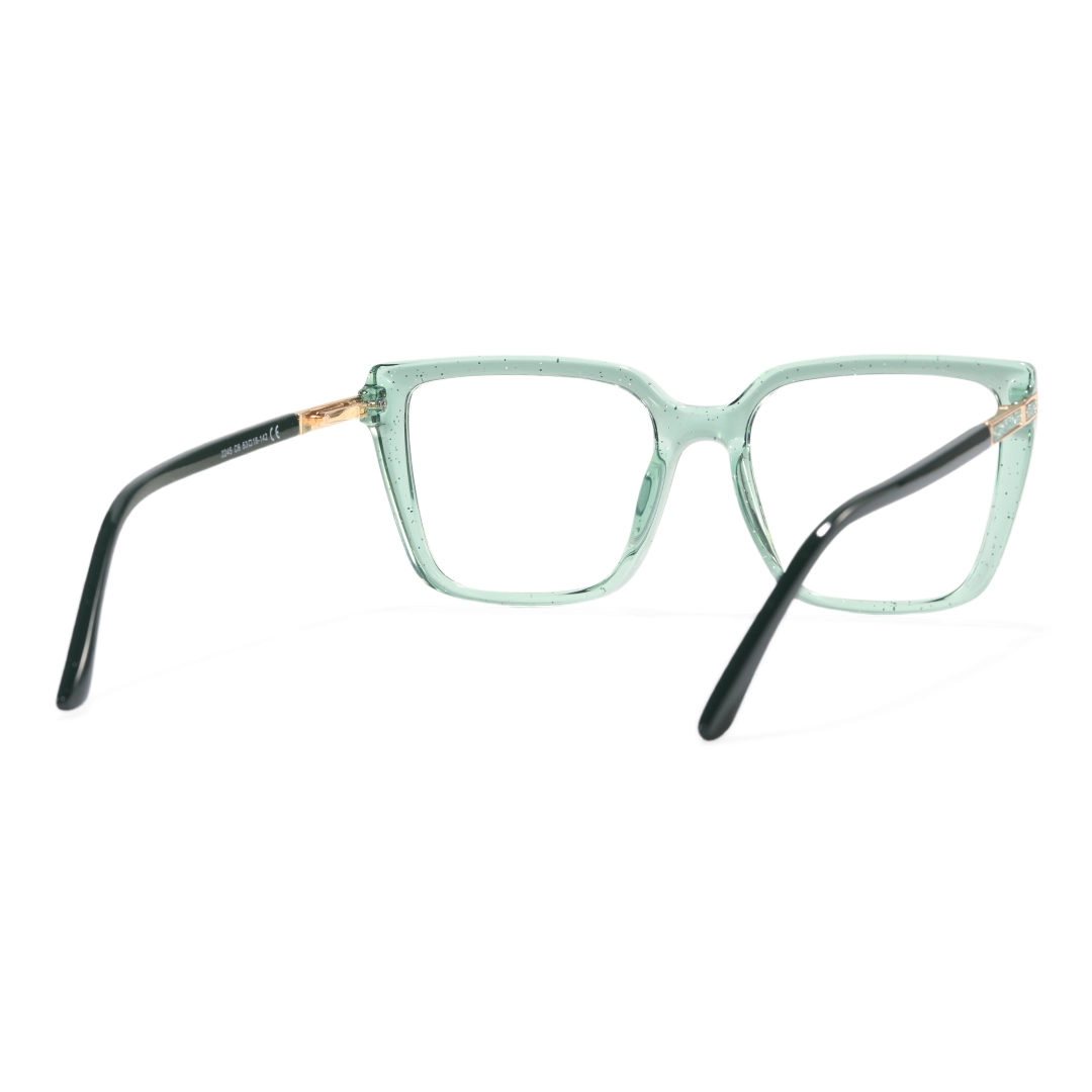Back view of Selene square tr90 eyeglasses SR0312508 in green