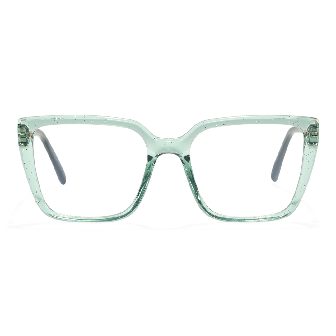 Front view of Selene square tr90 eyeglasses SR0312508 in green