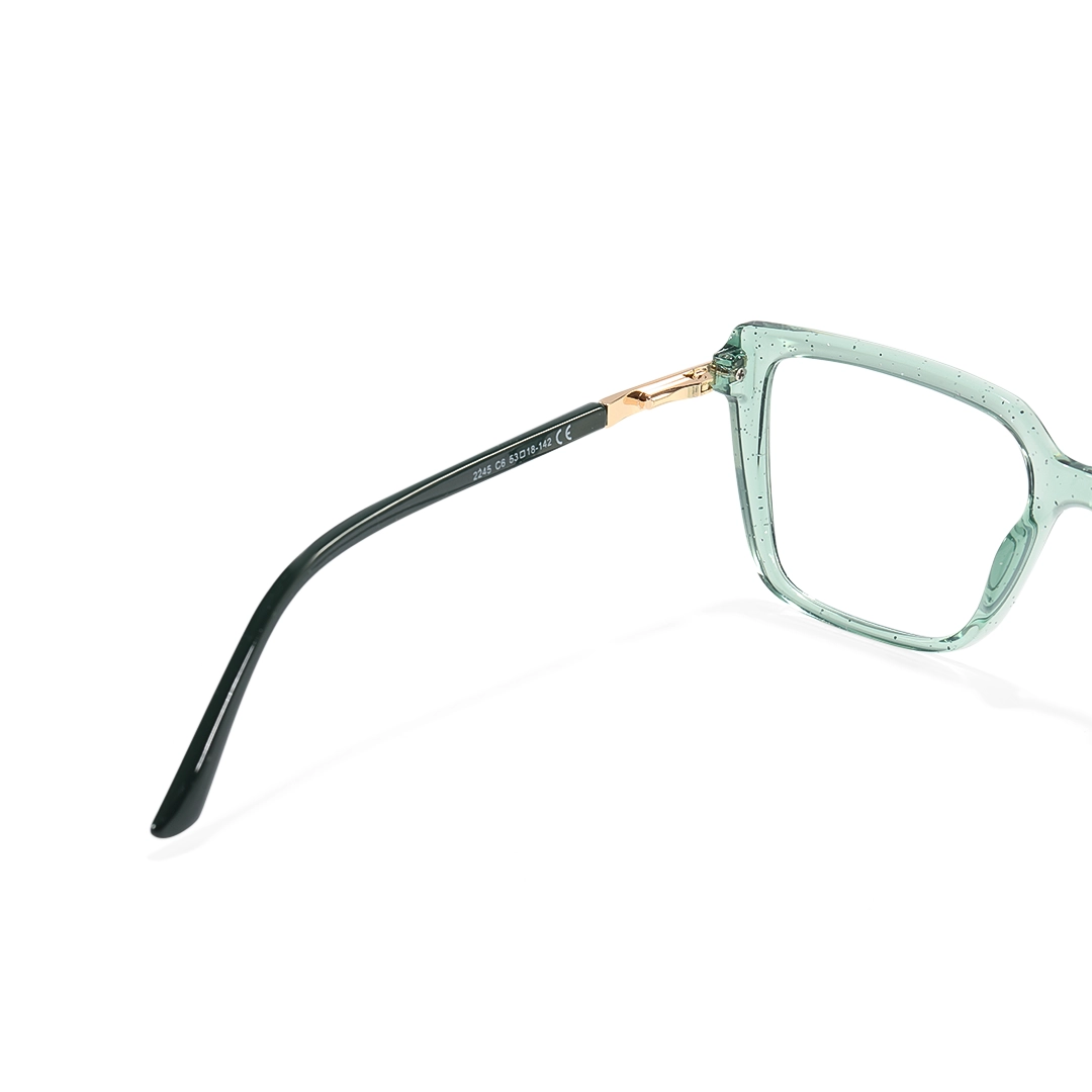 Hinge detail of Selene square tr90 eyeglasses SR0312508 in green