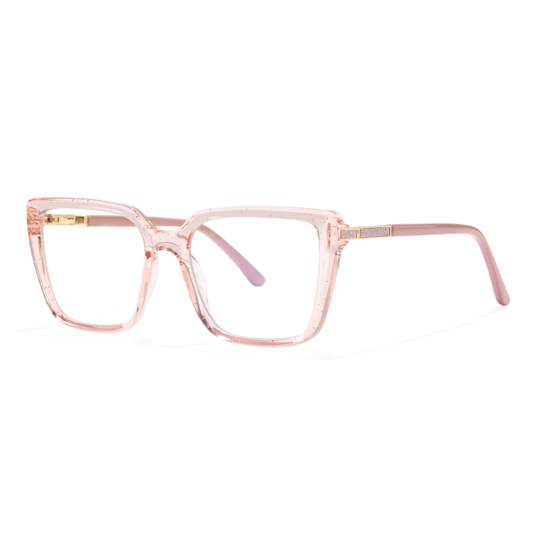 Angle view of Selene square tr90 eyeglasses SR0312508 in pink