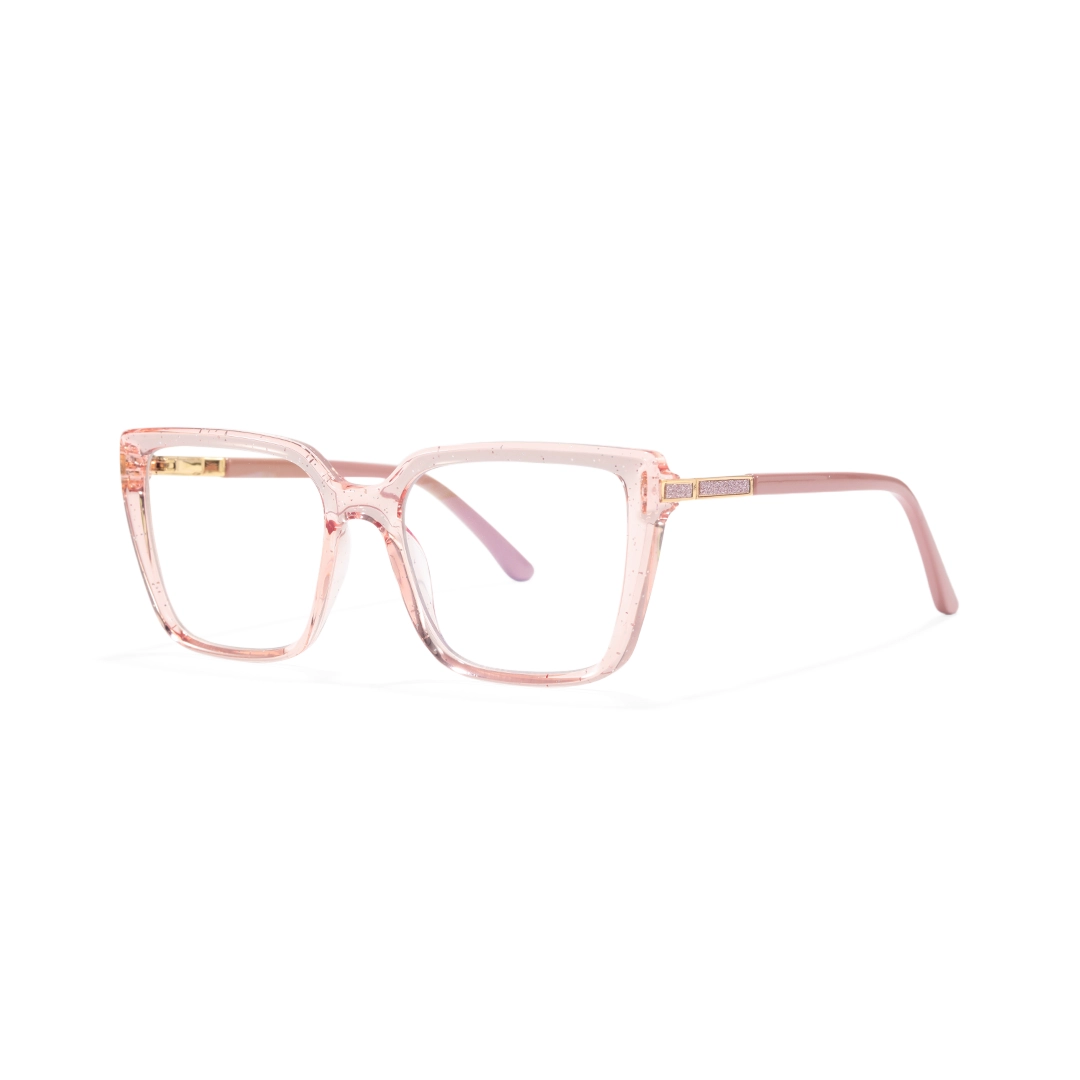 Angle view of Selene square tr90 eyeglasses SR0312508 in pink