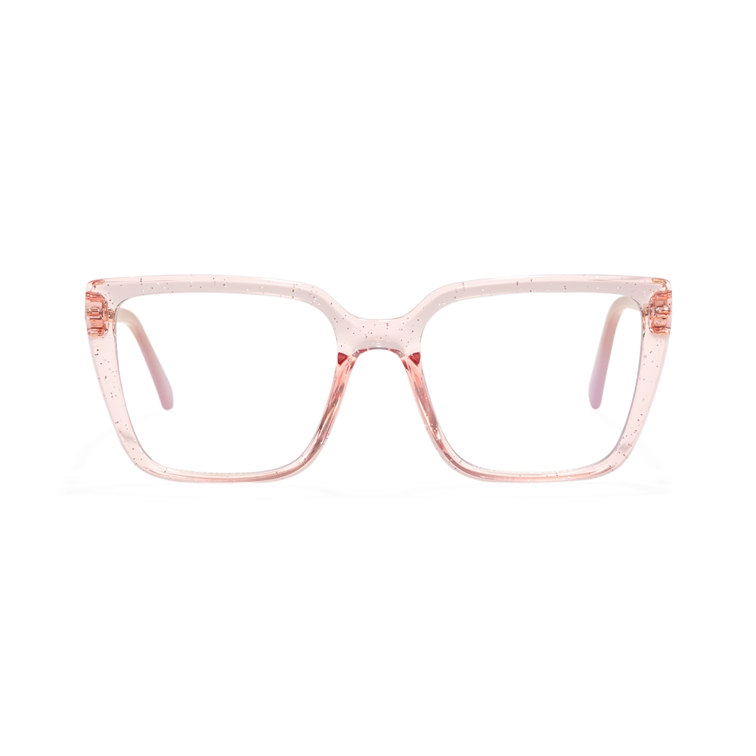 Front view of Selene square tr90 eyeglasses SR0312508 in pink